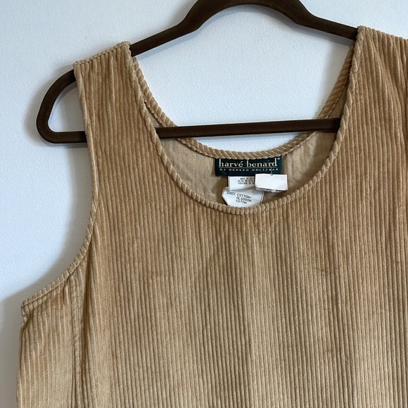 VTG Corduroy Overall Dress 12 Harve Bernard Tan Deadstock Apron NWT Academia - Picture 7 of 14